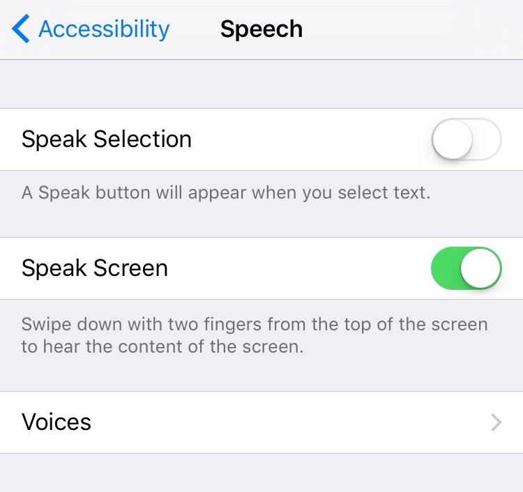 speech settings