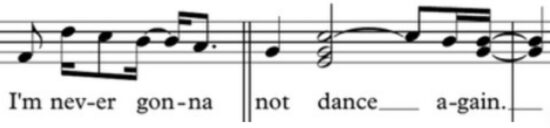 never gonna not dance musical notation, version 1