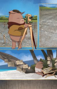 Pig surveying site for building house