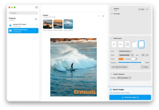 Screenshot of Bronson window with a photograph of a server and waves in the center of the screen and a watermark at the bottom right corner. 